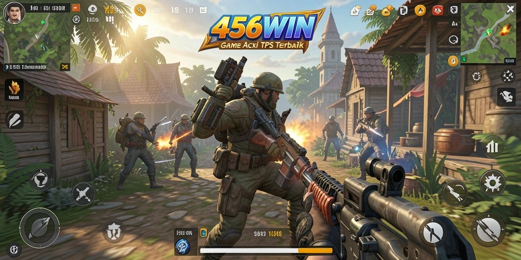 Tampilan gameplay seru di 456WIN dengan aksi tembak-menembak.