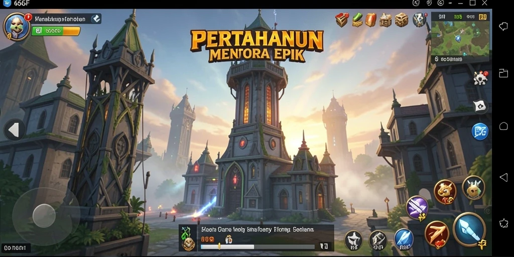 Tangkapan layar gameplay 666F menunjukkan Strategi Tower Defense yang menarik.