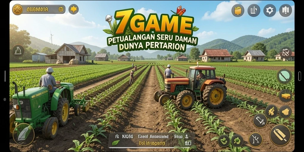 Tampilan gameplay seru dalam dunia pertanian di 7GAME.