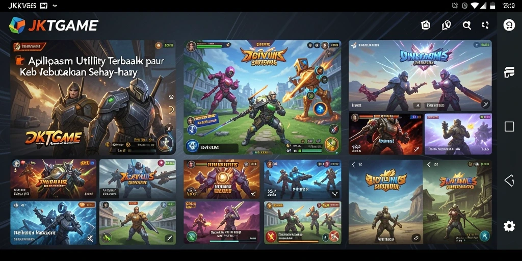 Tampilan antarmuka JKTGAME yang sederhana dan efektif.